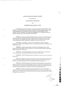 Memorandum of Agreement between IUSN and Gov't of Niue signed by IUSN's President J Wm Semich & Niue Premier Frank Lui; January 21, 1999